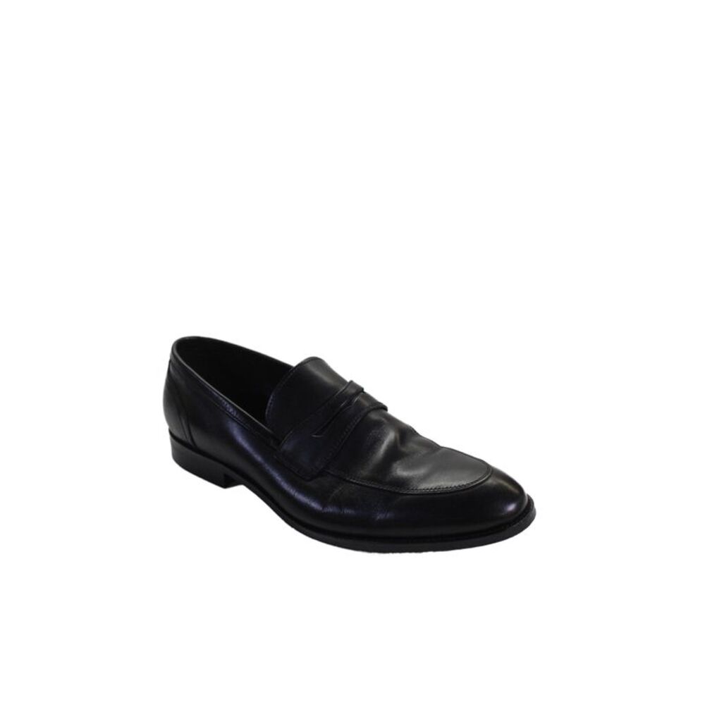 Joseph Abboud Mens Slip On Round Toe Leather Loafers Black Size 9.5